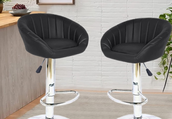 Four-Piece Adjustable Swivel Stool Chair with Back Support - Two Colours Available