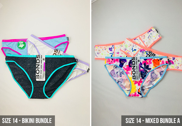 Jockey or Bonds Women's Underwear Bundle - Five Sizes & Designs Available