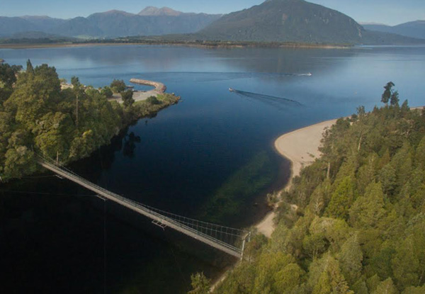 TranzAlpine Lake Brunner Getaway Package for Two People incl. TranzAlpine Train Return, Two-Nights Accommodation at Hotel Lake Brunner, Scenic Boat Lake Tour & a Monteith’s Brewery Personalised Bottle Tour
