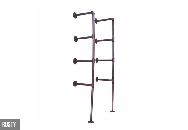 Industrial Wall Pipe Floating Shelf Display Shelving Rack Unit - Three Colours Available