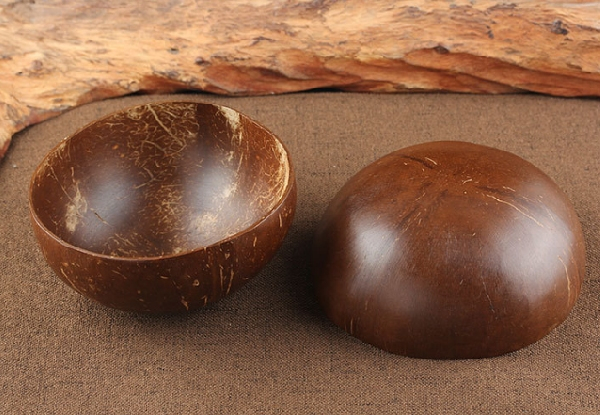 Natural Coconut Bowl with Spoon - Option for Two Sets with Free Delivery