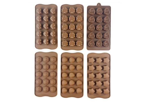 One-Set of Six-Piece Silicone Chocolate Moulds - Option for Two-Sets