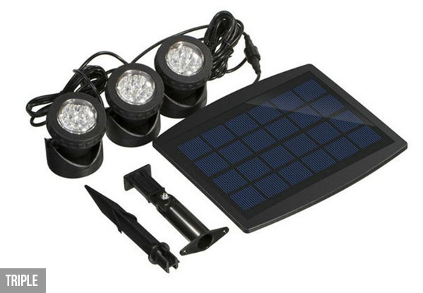 Solar-Powered LED Garden Double Lights - Option for Triple Lights