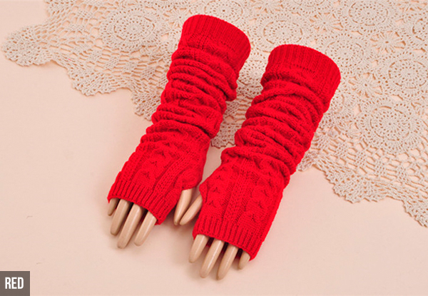 Elbow-Length Fingerless Gloves - Six Colours Available