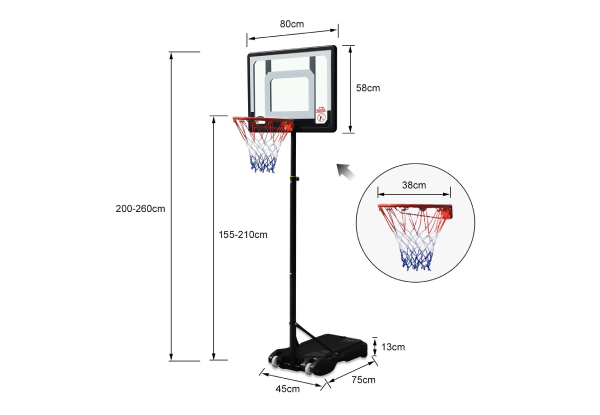 Genki Kids Adjustable Basketball Hoop