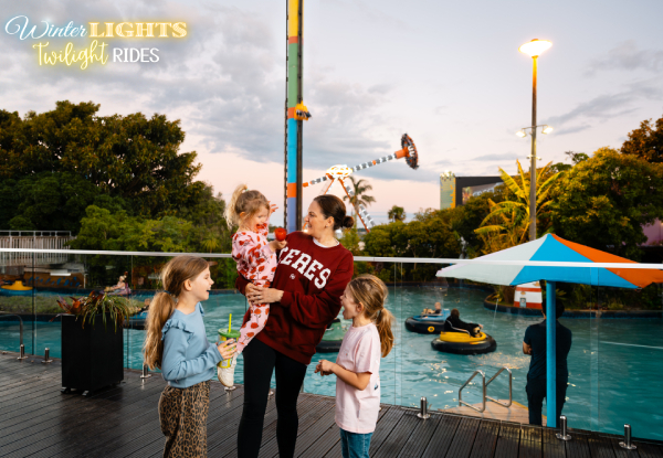 Rainbow's End Winter Lights Twilight Rides Pass - Option for Family Pass & to Add-On Gem Panning Experience -  Valid Tuesday to Friday for Select Dates