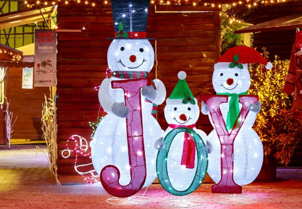 Three-Piece 3D Christmas Snowman LED Lights