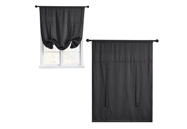Tie-Up Window Shade Curtain - Available in Three Colours & Option for Two-Pack