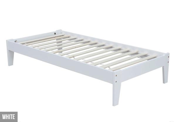 Wooden Slat Bed - Two Colours & Four Sizes Available