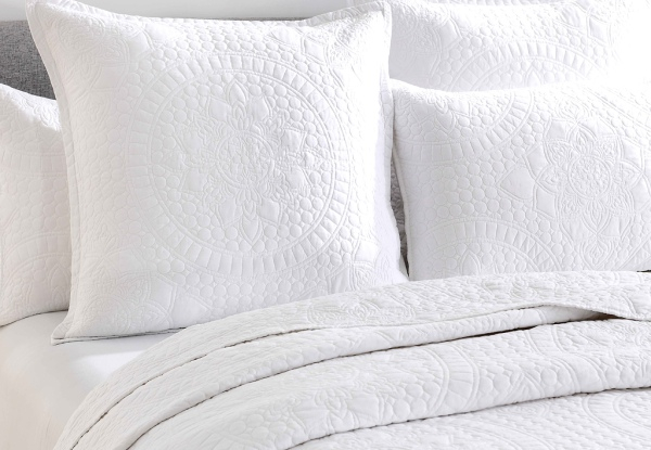 Asher Jacquard Coverlet Set - Available in Two Colours, Three Sizes & Option for Pillowcase