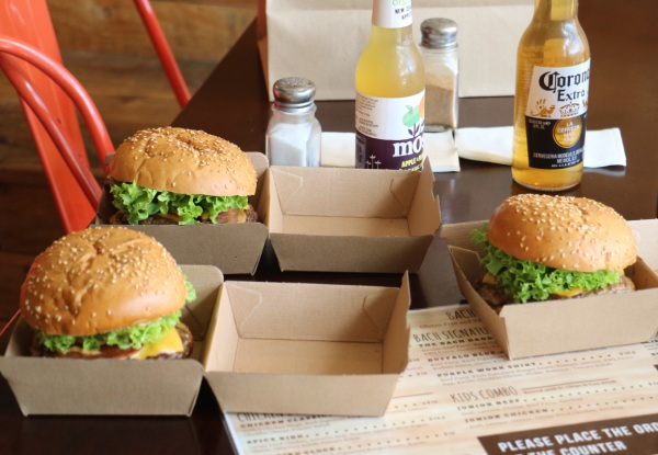 One Gourmet Burger & Beer, Wine, Milkshake or Soft Drink - Options for up to Four Burgers & Drinks
