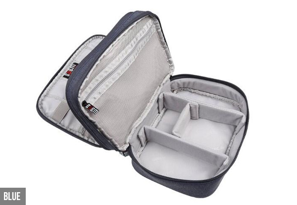 Double-Layered Travel Gadget Organiser Bag - Three Colours & Sizes Available with Free Metro Delivery