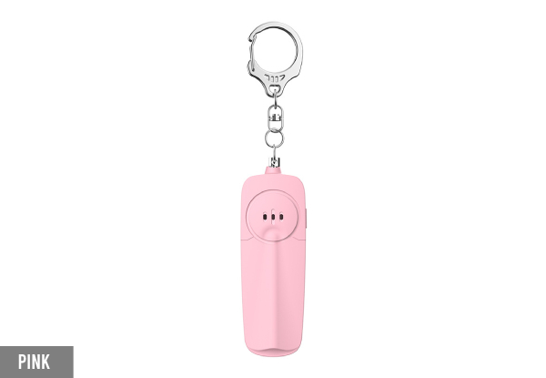 130dB Personal Alarm Keychain with LED Light - Seven Colours Available