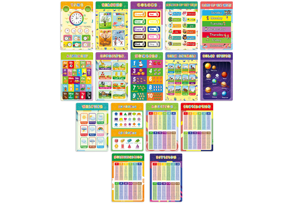 16-Piece Educational Classroom Posters - Option for Two