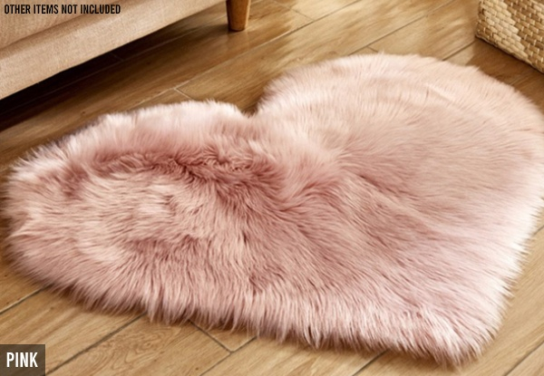 Heart-Shaped Fluffy Rug - Five Colours Available