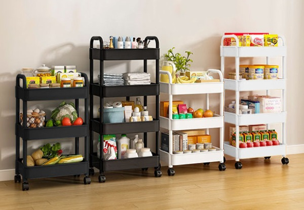 Multi-Layer Floor Standing Mobile Storage Trolley Rack