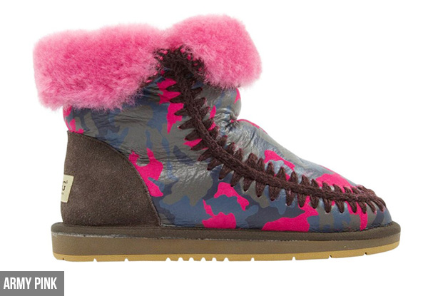 Auzland Women’s 'Becky' Army Print Sheepskin UGG Boots - Three Colours & Three Sizes Available