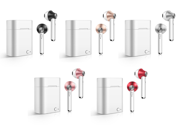 Wireless Bluetooth 5.0 Stereo Earbuds with  Built-In Microphone and Charging Box- Five Colours Available