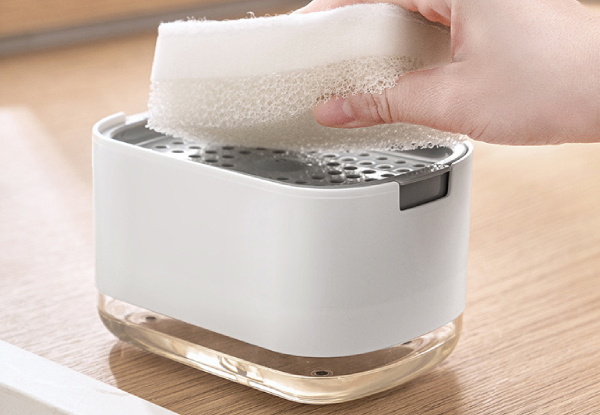 Two-in-One Kitchen Soap Dispenser with Sponge Holder