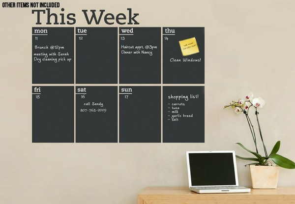 Weekly Planner Blackboard Sticker - Option for Two-Pack