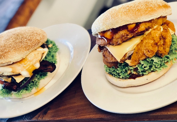 Single Size Burger - Option for Two Single Size Burgers - George Street, Mosgiel & Alexandra Locations