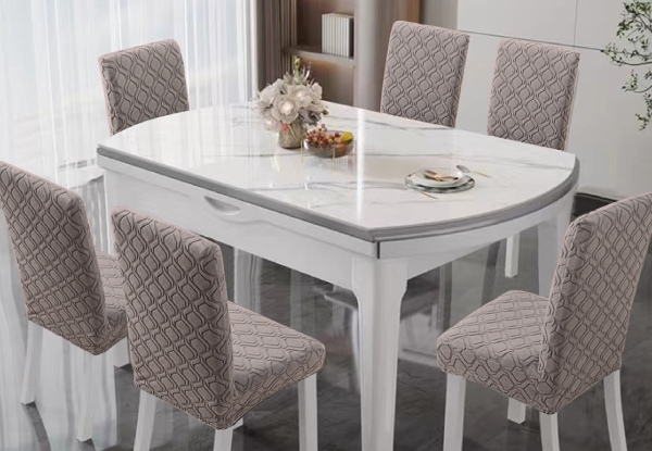 Two-Piece Jacquard Chair Cover - Available in Five Colours & Options for Two-Set