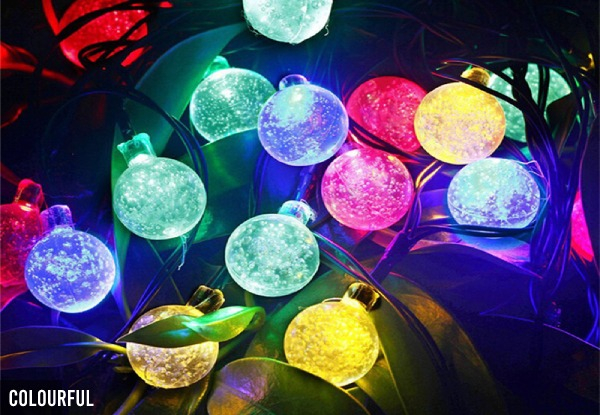 20 Solar Crystal Bulb Lights - Four Colours Available & Option for 30