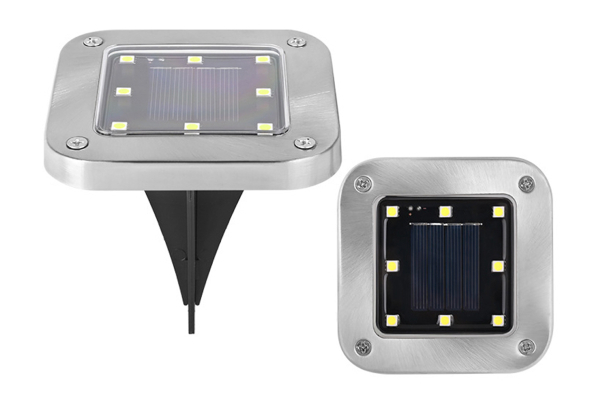 Four-Piece Solar Square LED Garden Ground Light - Available in Two Options