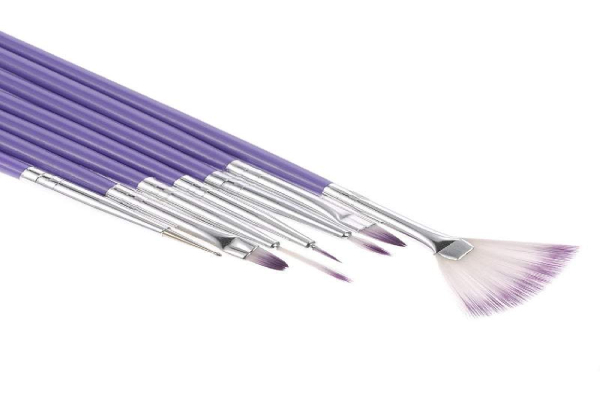 Seven-Piece Purple Nail Art Brush Set