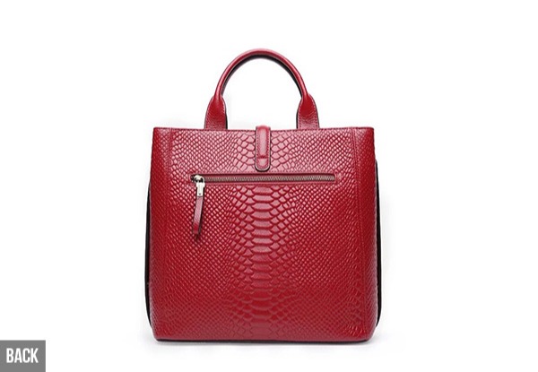 Leather Snake Skin Effect Handbag - Three Colours Available