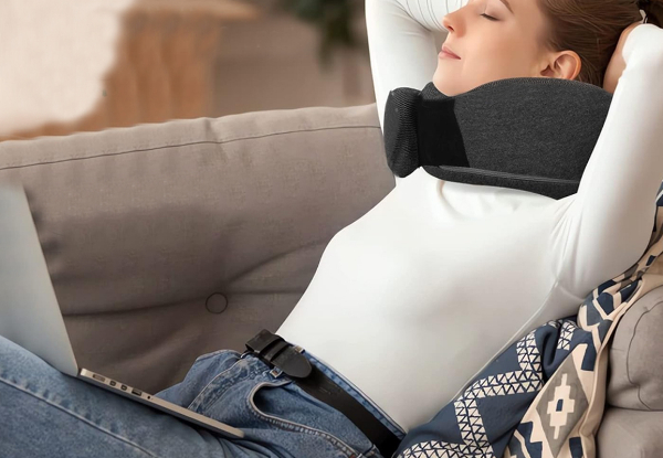 Travel Pillow with Eye Mask & Earplugs - Available in Three Colours, Option for Two-Pack
