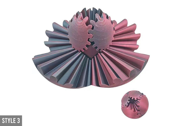 Soothing 3D Printed Gear Ball - Available in Four Styles & Option for Two