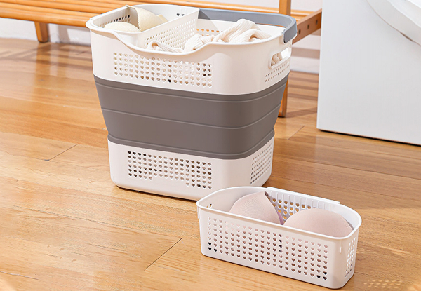 Collapsible 35L Laundry Clothes Basket - Two Colours Available