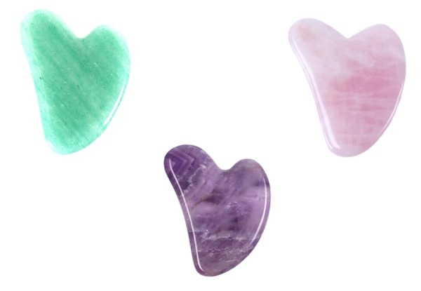 Jade Stone Gua Sha Facial Massager - Three Colours Available & Option for Two-Pack