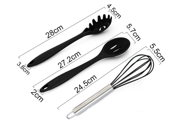 10-Piece Stainless Steel and Silicone Kitchen Utensil Set