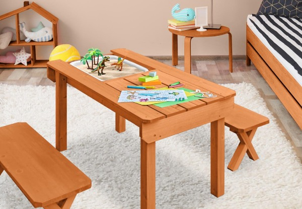 Kids Picnic Bench Set with Sand & Water Table