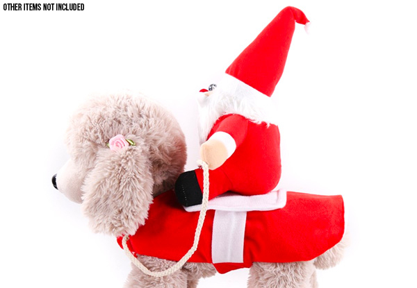 Santa Riding Dog Costume - Five Sizes Available