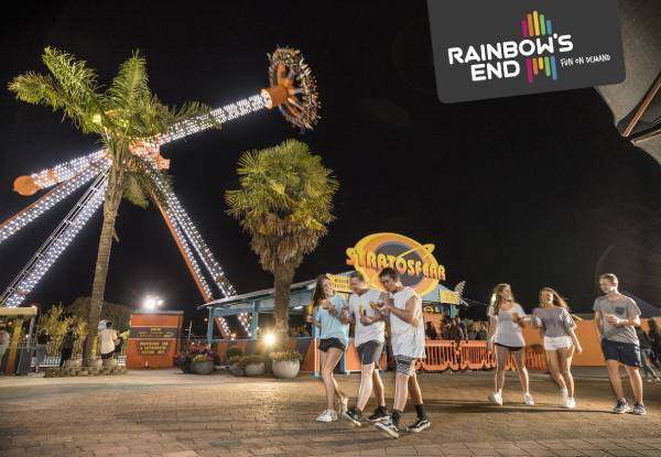 Adult or Child Rainbow's End Night Rides Superpass Featuring Unlimited Entry to Rides incl. City Strike Laser Tag - Option for Four Superpasses -  Valid 1st, 8th or 15th April 2023