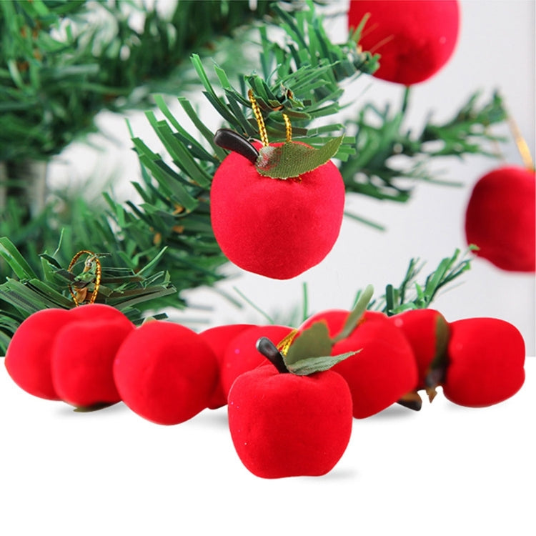 Six-Piece Christmas Red Apple with Lanyard Ornament Set