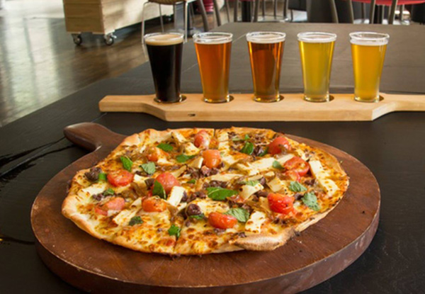 Tasting Paddle of Five Craft Beers & One Large Pizza - Valid Tuesday to Sunday