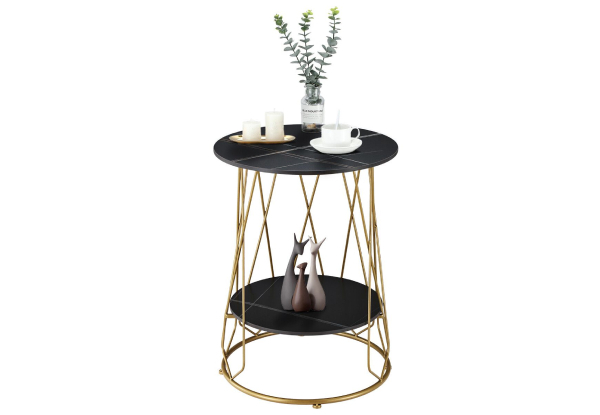 Two-Tier Round Sofa Side Table