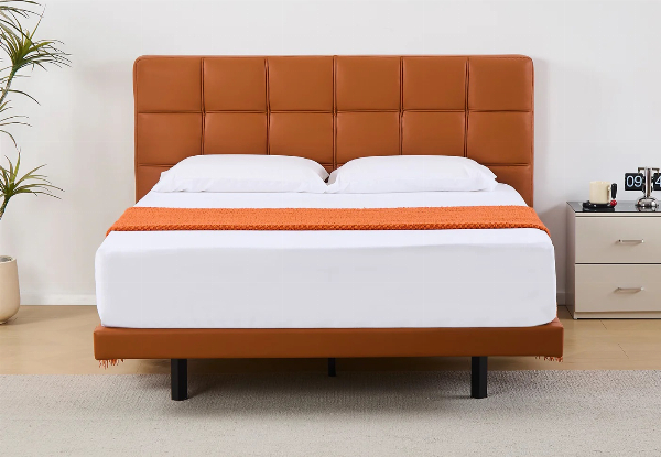 Kalyn Queen PU Orange Bed Frame