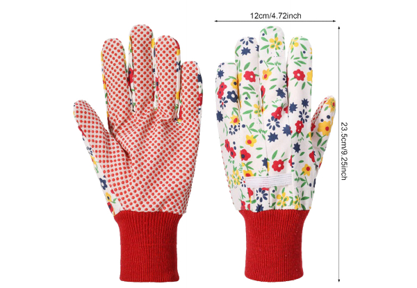 Four Pairs of Floral Gardening Gloves - Option for Eight Pairs