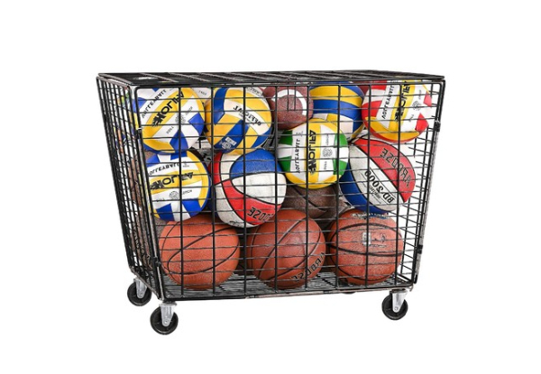 Lockable Rolling Sports Ball Storage Cart