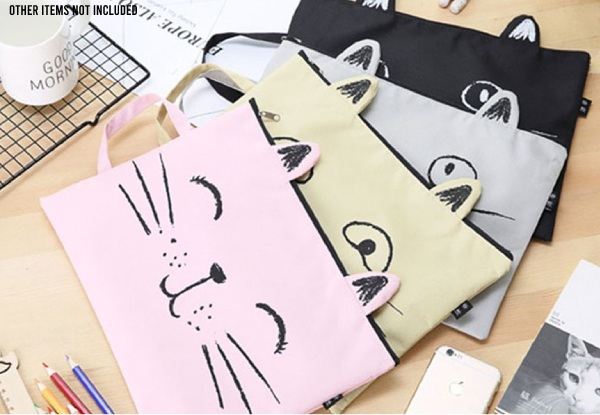 Cat Print Canvas Bag - Four Colours & Two-Pack Available