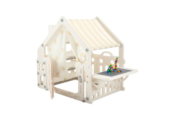 Kids Cubby Playhouse with Building Block Table - Two Colours Available