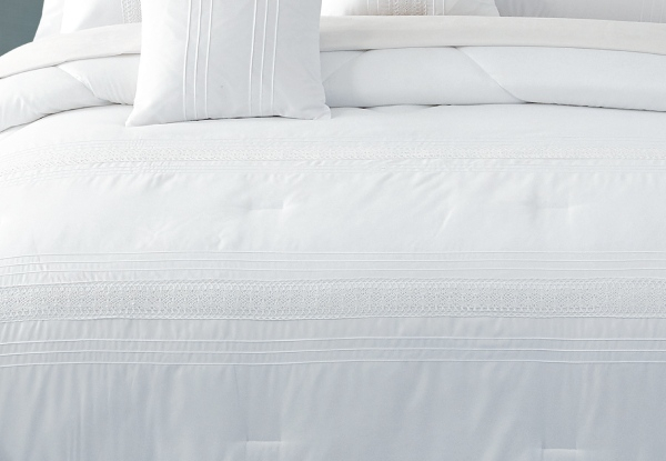 Classic White Seven-Piece Oversized Comforter Set - Three Sizes Available