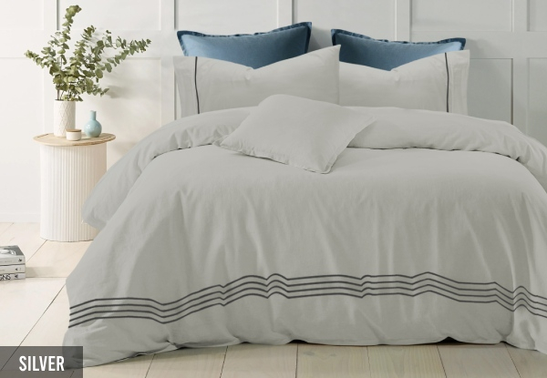 Three-Piece 1200TC Cotton Quilt Cover - Available in Five Colours & Three Sizes