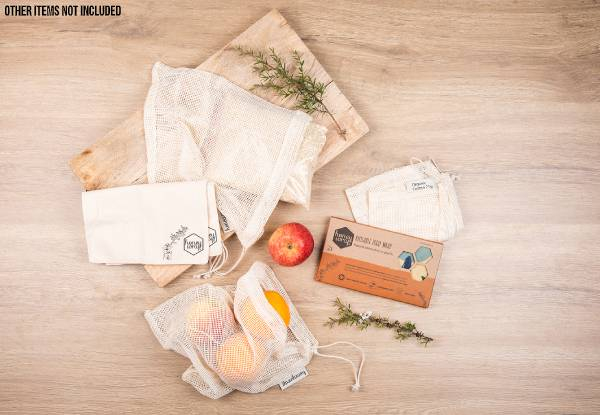 Organic Honeywrap Eight-Piece Combo incl. Three Wraps & Five Produce Bags