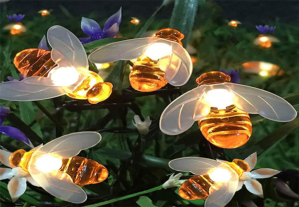 Outdoor Solar Honey Bee String Lights